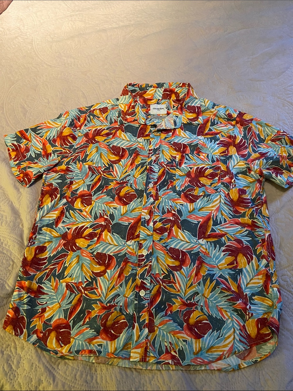 Goodfellow & Co Multicolor Tropical Print Button-Down Shirt